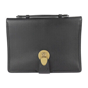 GUCCI Black Leather Tote Bag